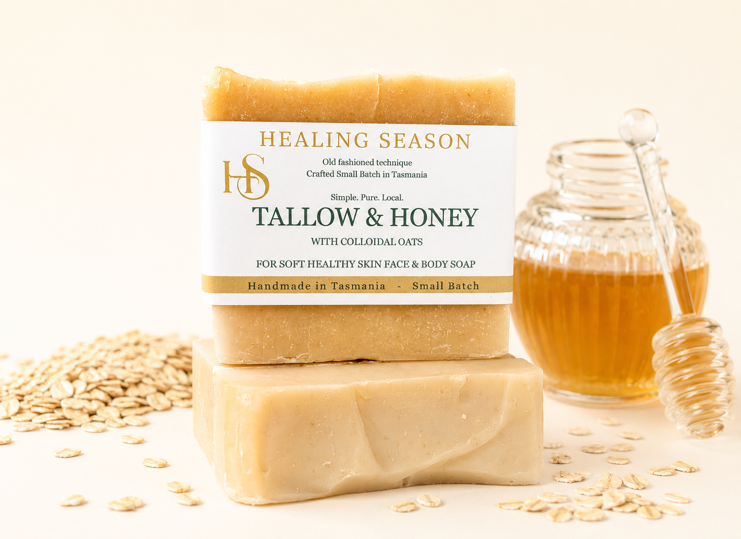 Honey & Colloidal Oat Tallow Soap – Handmade in Australia