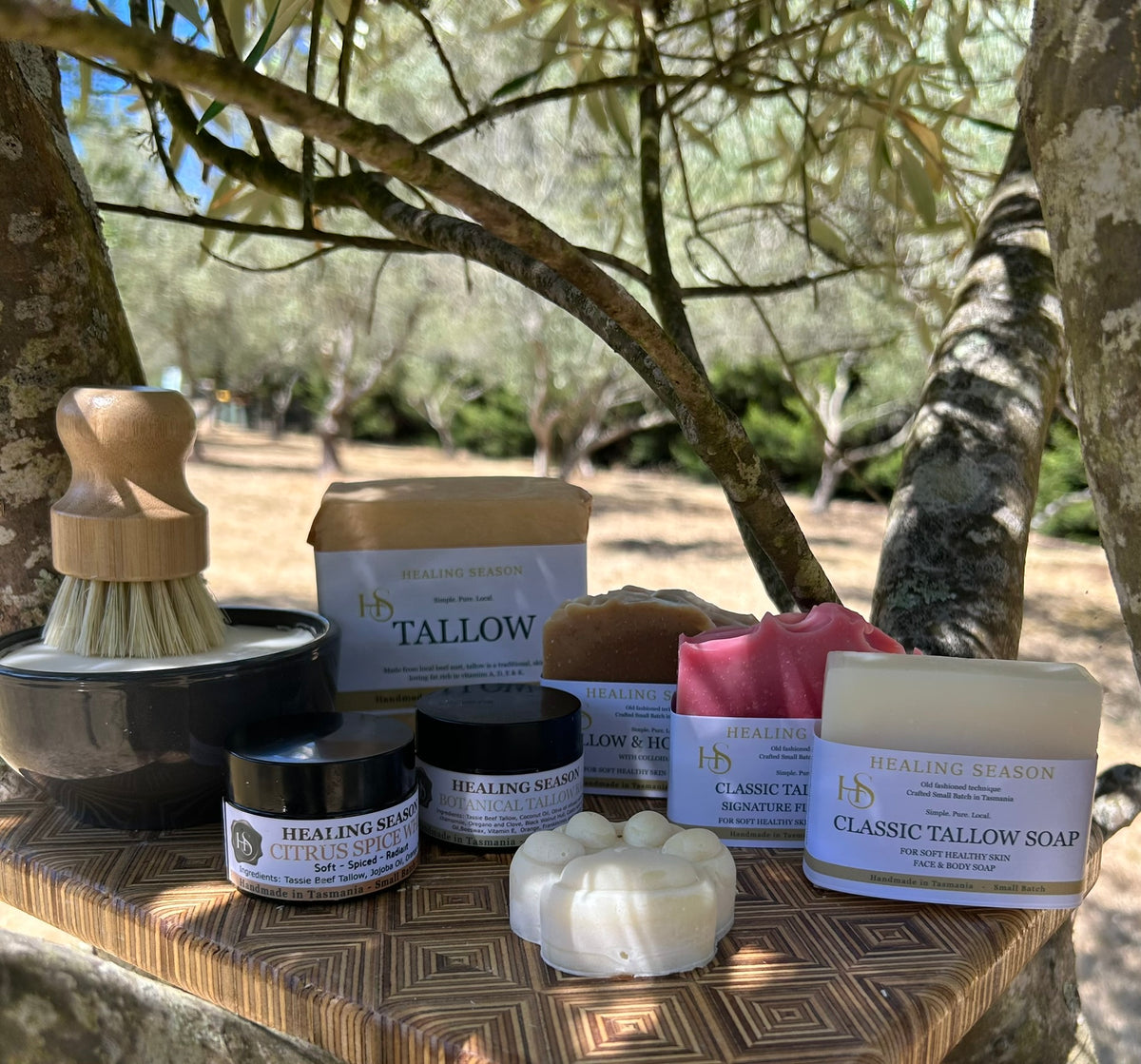 Healing Season handmade tallow product collection